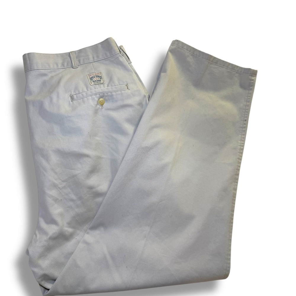 Vintage Polo Ralph Lauren Chino Pants Men 38x30 Sand Pleated Straight Leg Cotton